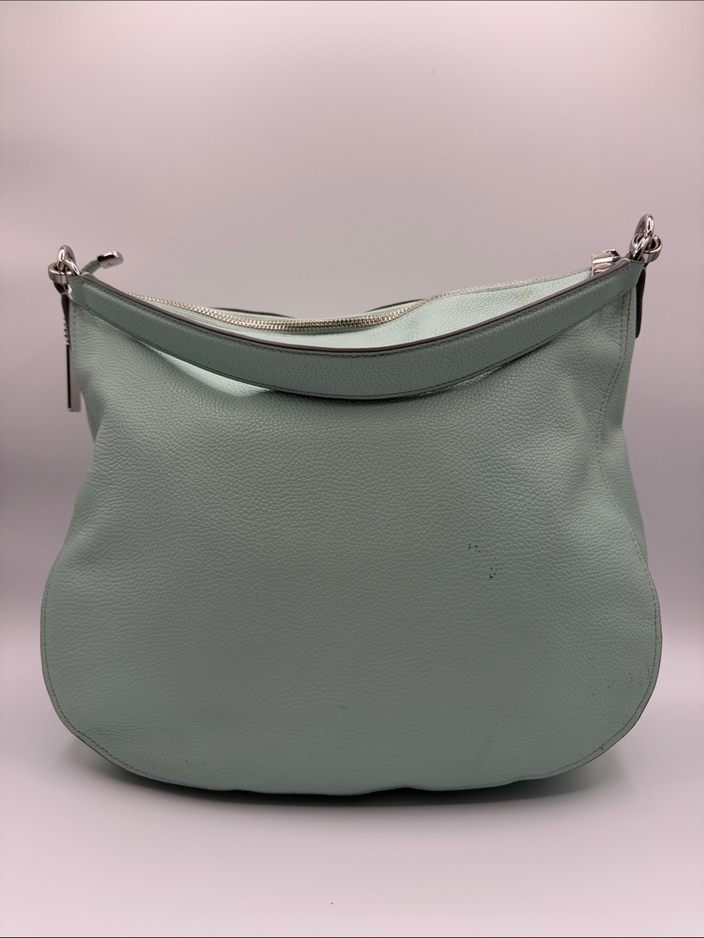 Coach Mint Green Pebbled Leather Shoulder Bag with Turn-Lock - Picture 4 of 11